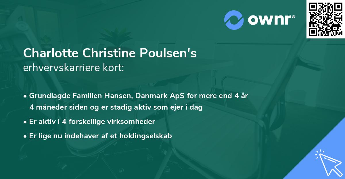 Charlotte Christine Poulsen's erhvervskarriere kort