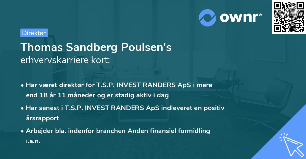 Thomas Sandberg Poulsen's erhvervskarriere kort