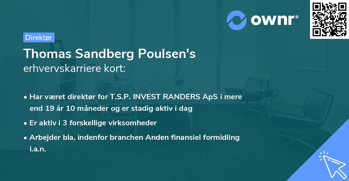 Thomas Sandberg Poulsen's erhvervskarriere kort