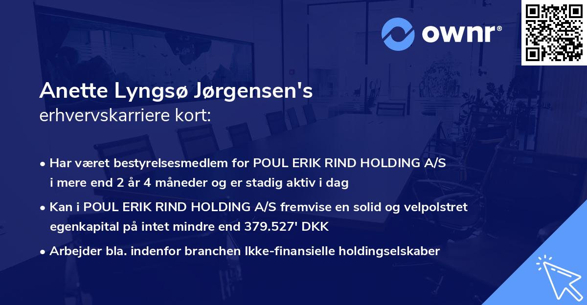 Anette Lyngsø Jørgensen's erhvervskarriere kort
