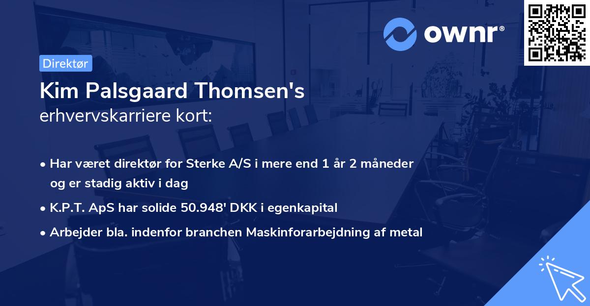 Kim Palsgaard Thomsen's erhvervskarriere kort