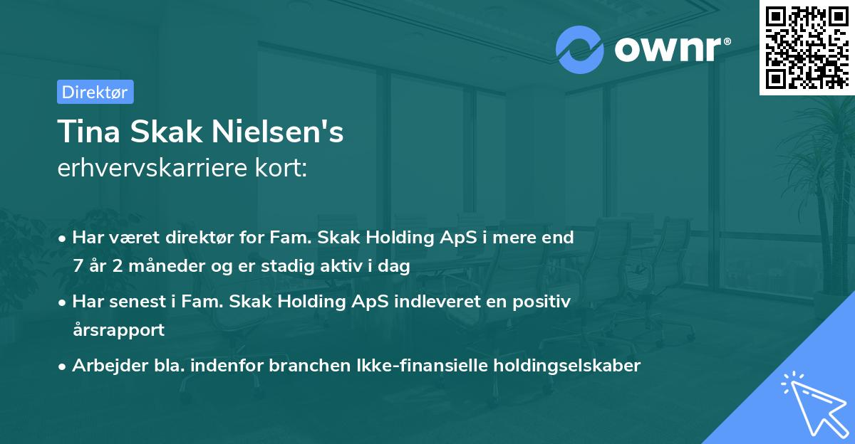 Tina Skak Nielsen's erhvervskarriere kort