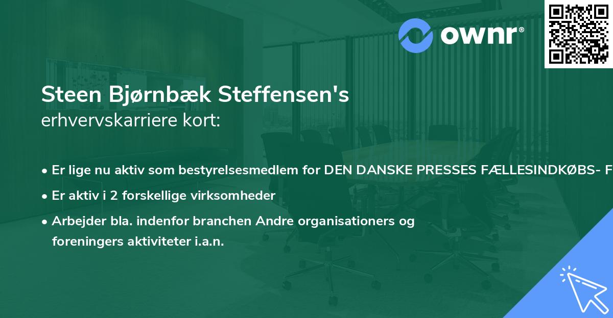 Steen Bjørnbæk Steffensen's erhvervskarriere kort
