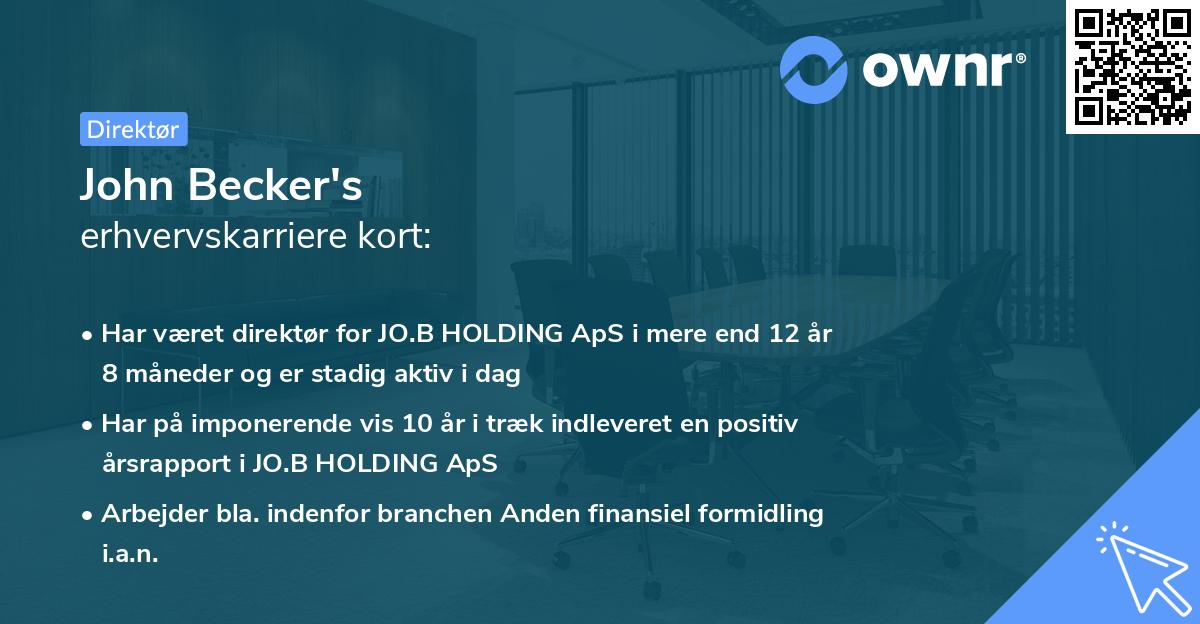 John Becker's erhvervskarriere kort