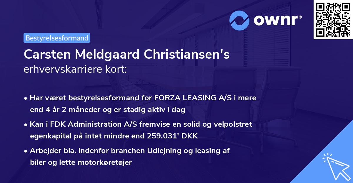 Carsten Meldgaard Christiansen's erhvervskarriere kort