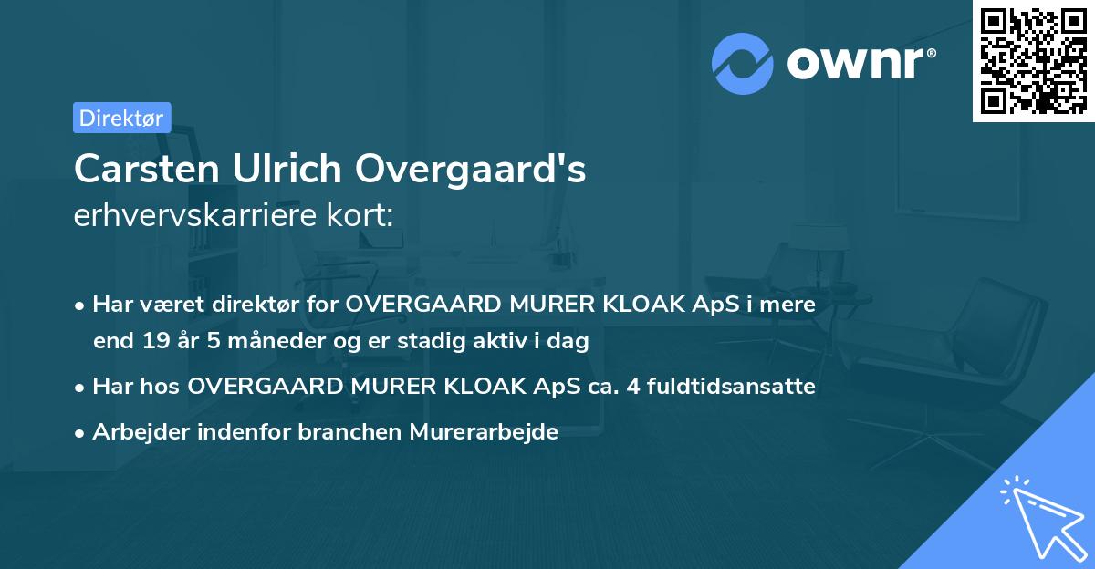 Carsten Ulrich Overgaard's erhvervskarriere kort