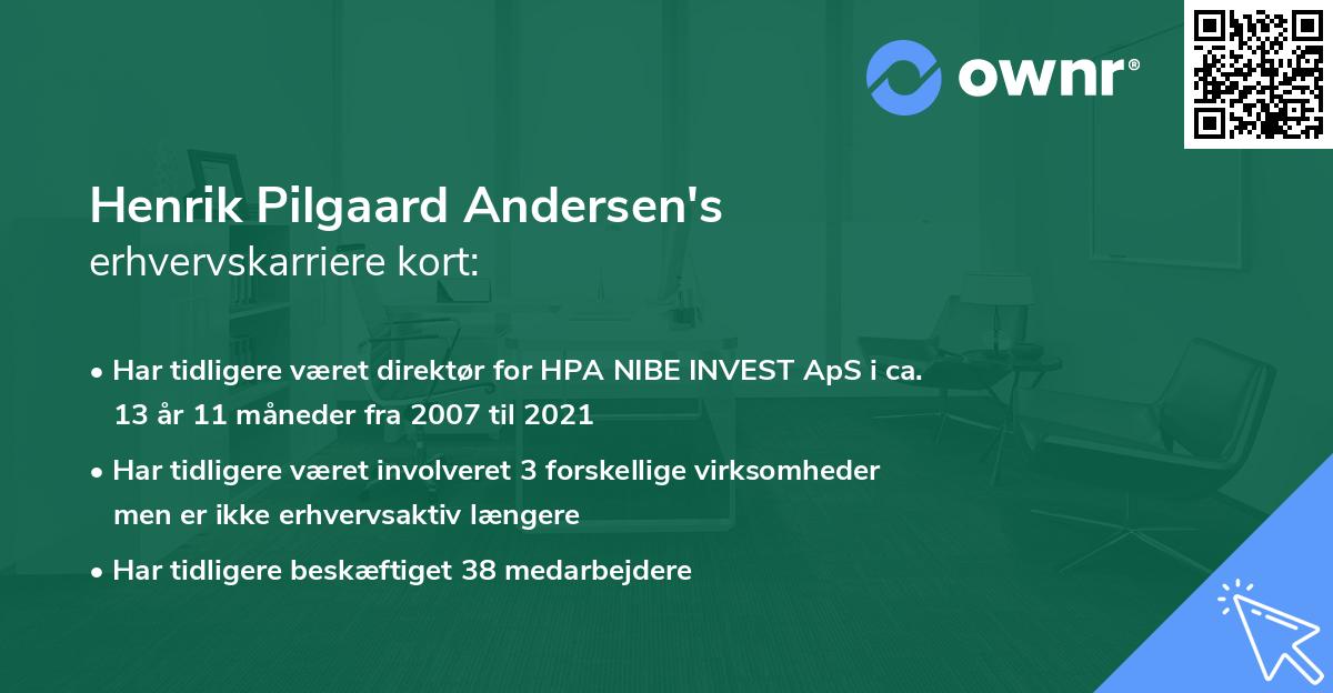 Henrik Pilgaard Andersen's erhvervskarriere kort