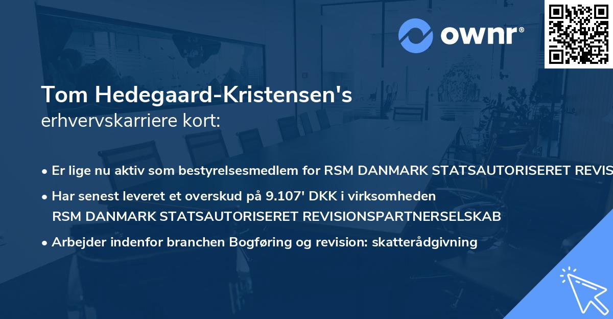Tom Hedegaard-Kristensen's erhvervskarriere kort