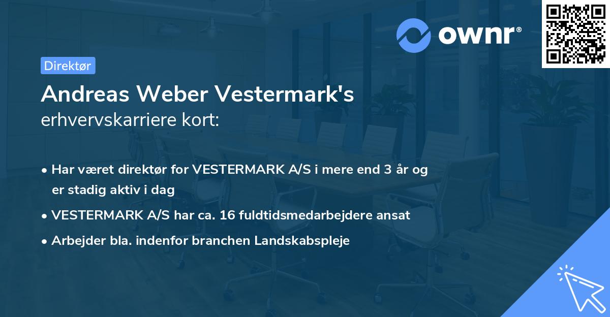 Andreas Weber Vestermark's erhvervskarriere kort