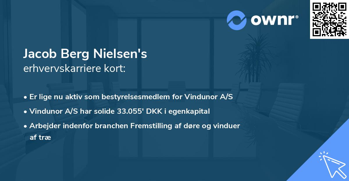 Jacob Berg Nielsen's erhvervskarriere kort