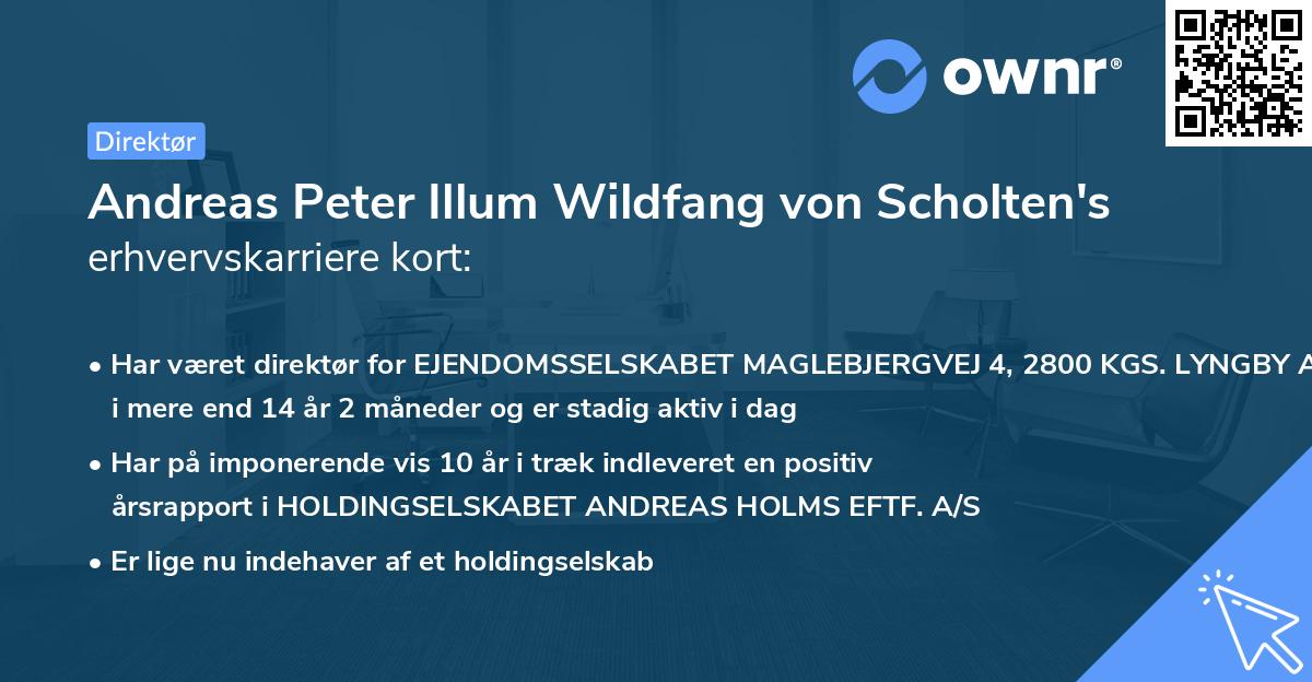 Andreas Peter Illum Wildfang von Scholten's erhvervskarriere kort