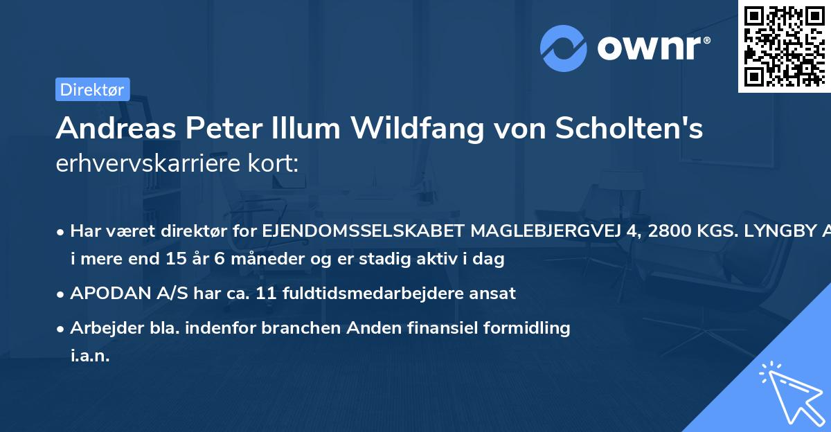 Andreas Peter Illum Wildfang von Scholten's erhvervskarriere kort