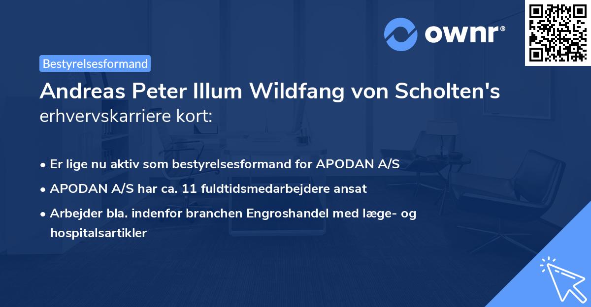 Andreas Peter Illum Wildfang von Scholten's erhvervskarriere kort
