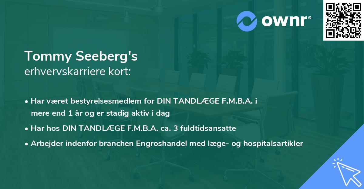 Tommy Seeberg's erhvervskarriere kort