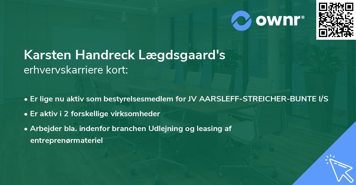 Karsten Handreck Lægdsgaard's erhvervskarriere kort