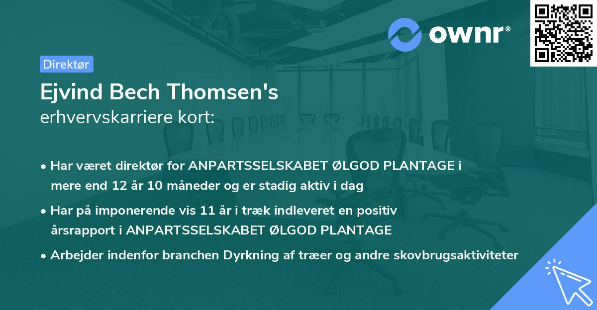 Ejvind Bech Thomsen's erhvervskarriere kort