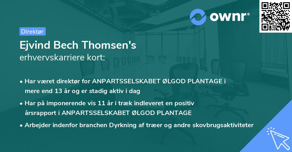 Ejvind Bech Thomsen's erhvervskarriere kort