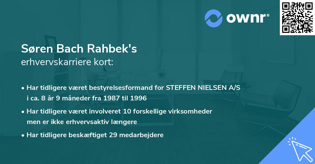 Søren Bach Rahbek's erhvervskarriere kort