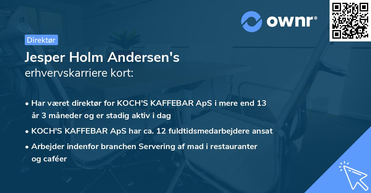 Jesper Holm Andersen's erhvervskarriere kort