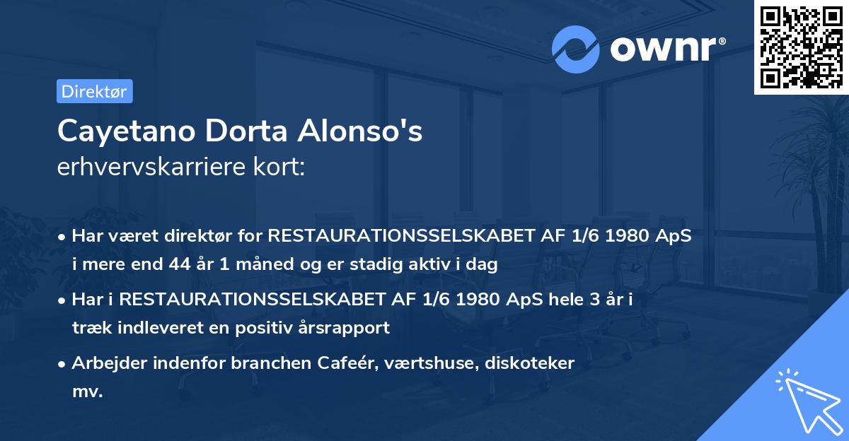 Cayetano Dorta Alonso's erhvervskarriere kort