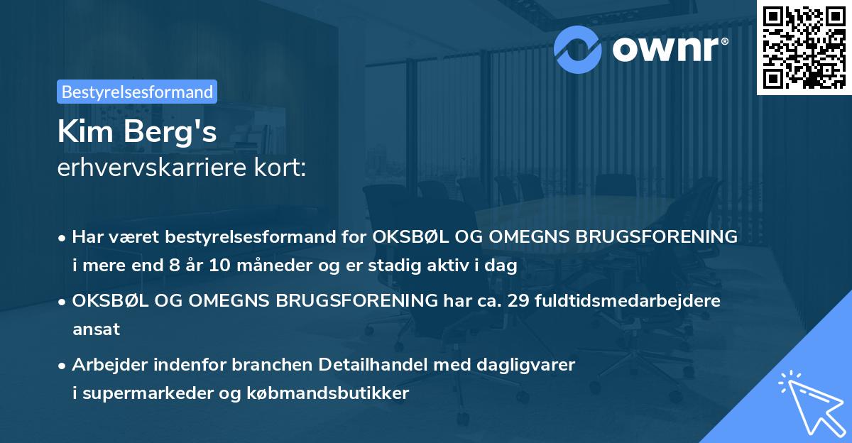 Kim Berg's erhvervskarriere kort