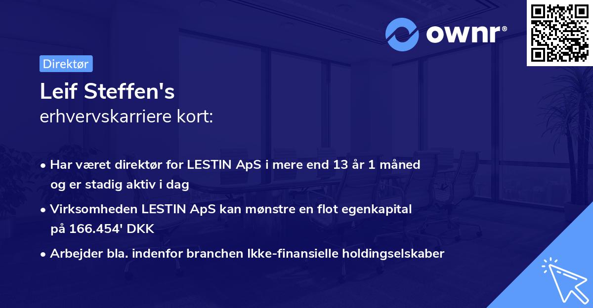 Leif Steffen's erhvervskarriere kort