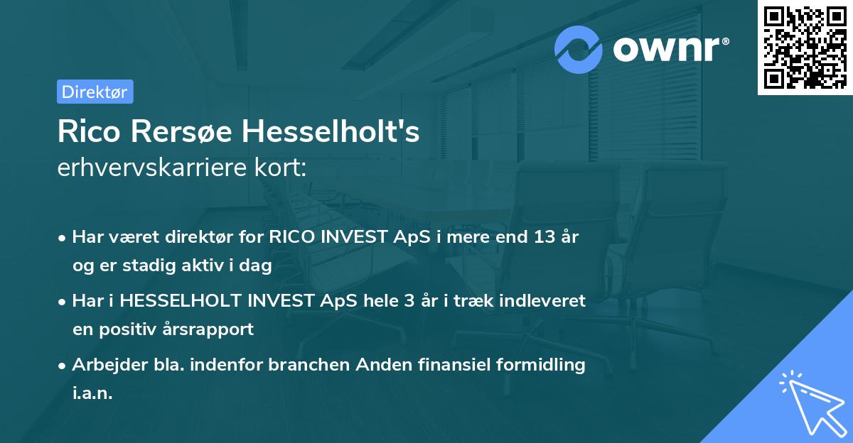 Rico Rersøe Hesselholt's erhvervskarriere kort