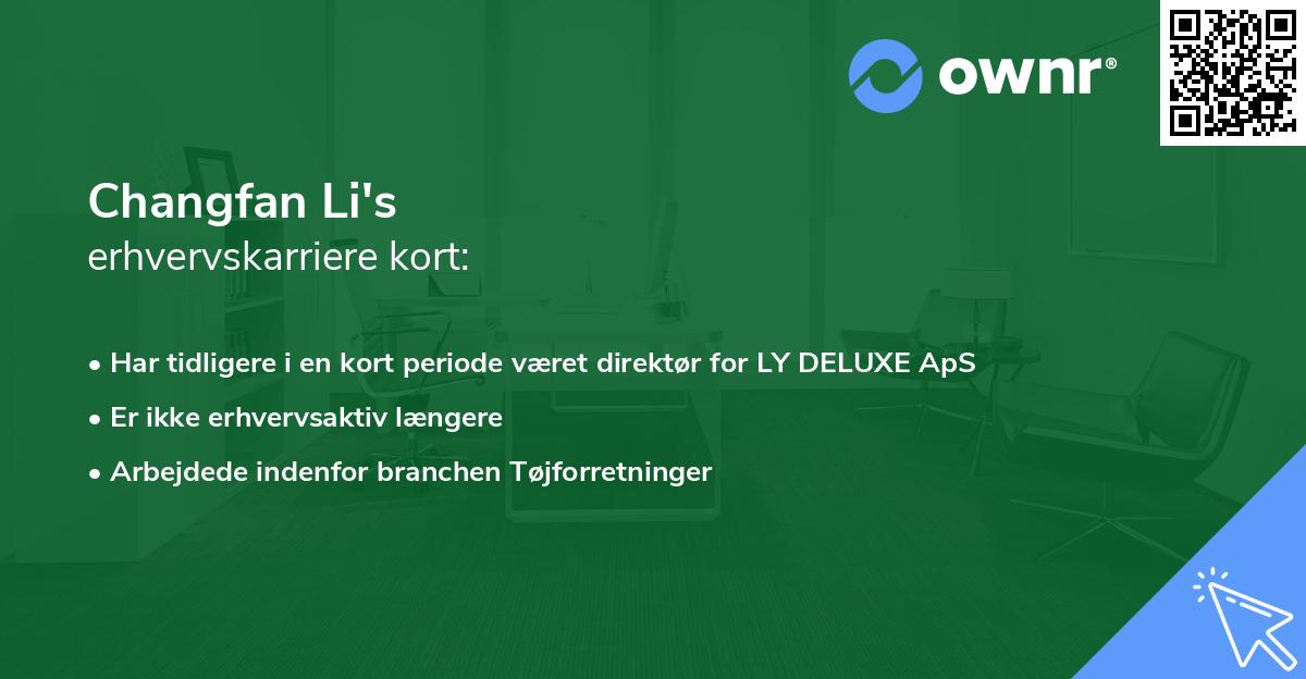 Changfan Li's erhvervskarriere kort
