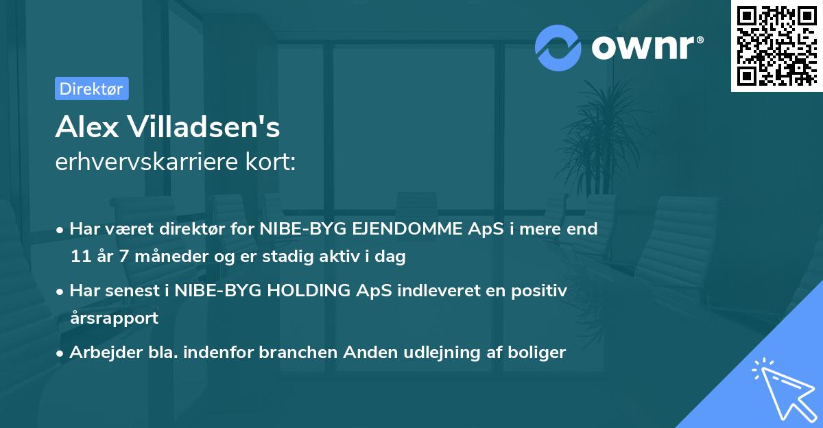 Alex Villadsen's erhvervskarriere kort