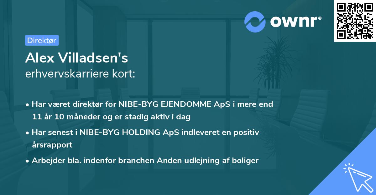 Alex Villadsen's erhvervskarriere kort
