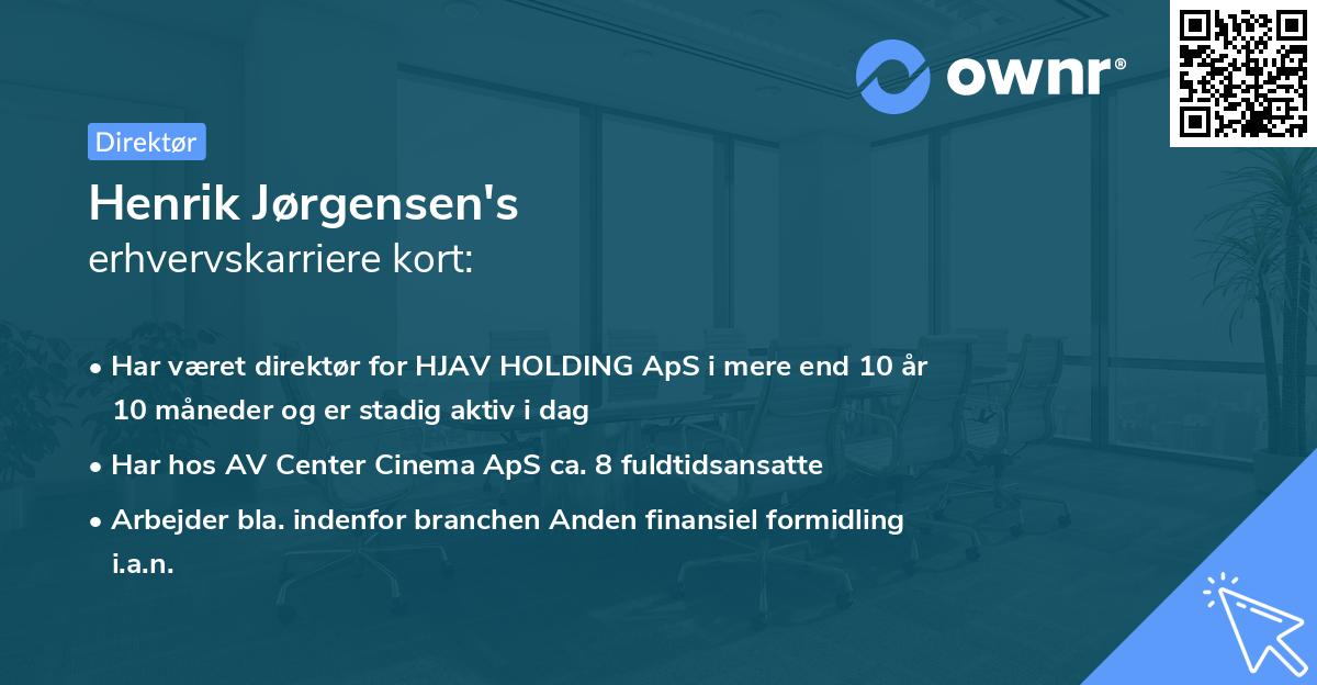 Henrik Jørgensen's erhvervskarriere kort