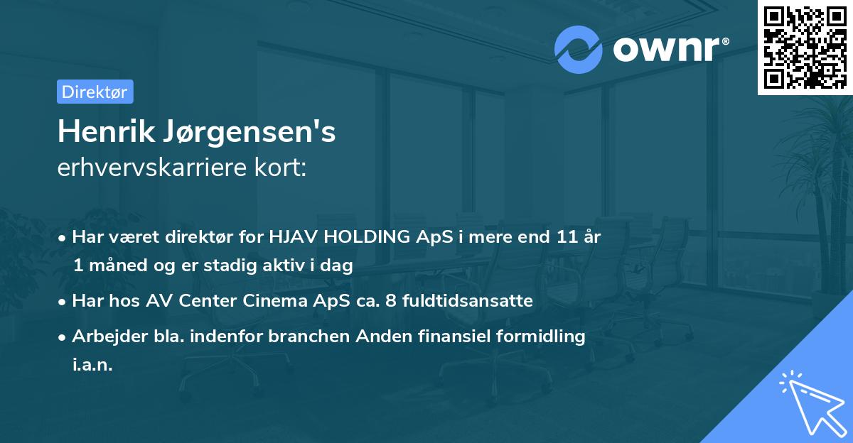 Henrik Jørgensen's erhvervskarriere kort