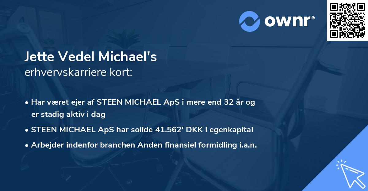 Jette Vedel Michael's erhvervskarriere kort