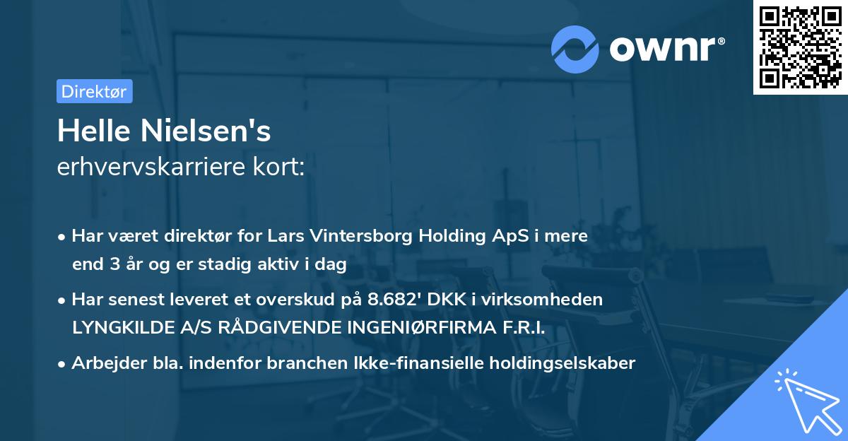 Helle Nielsen's erhvervskarriere kort