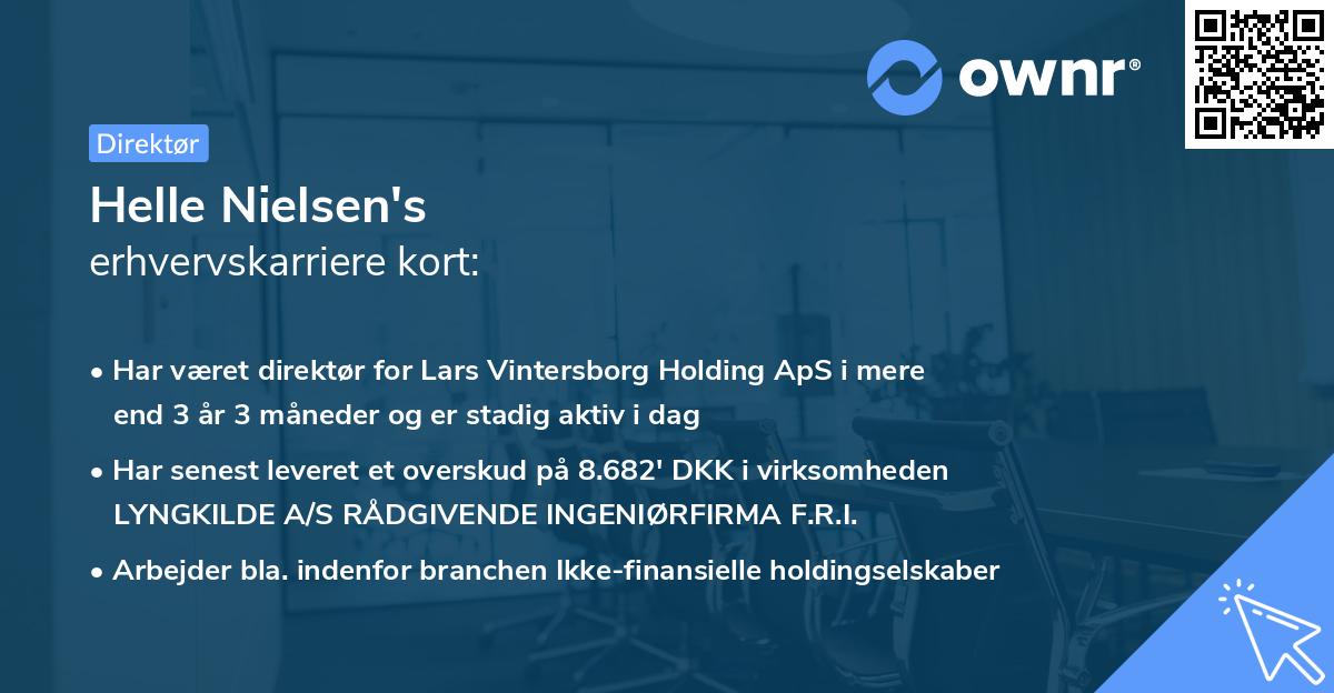 Helle Nielsen's erhvervskarriere kort