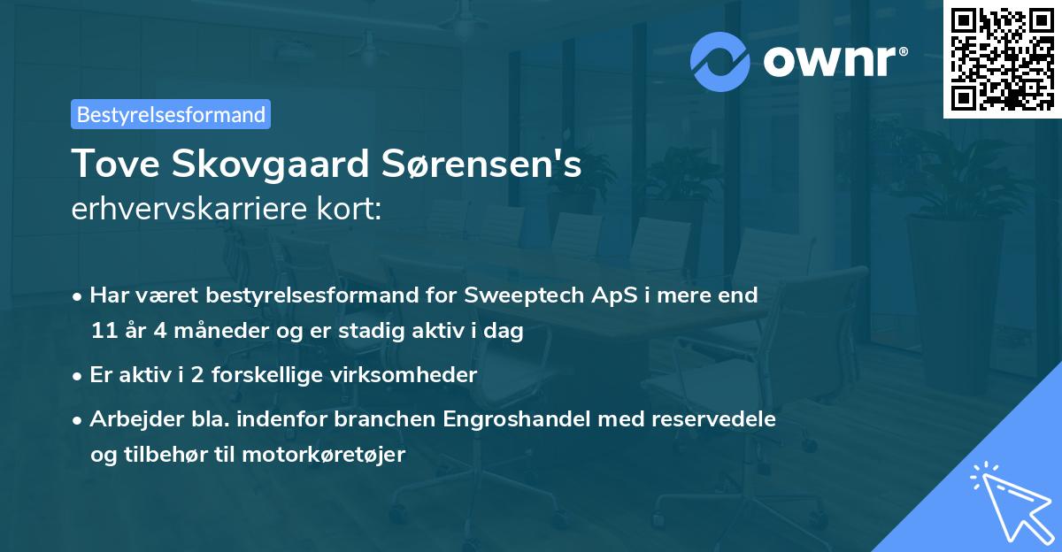 Tove Skovgaard Sørensen's erhvervskarriere kort