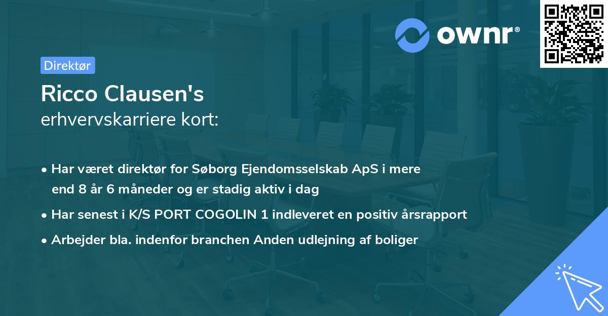 Ricco Clausen's erhvervskarriere kort