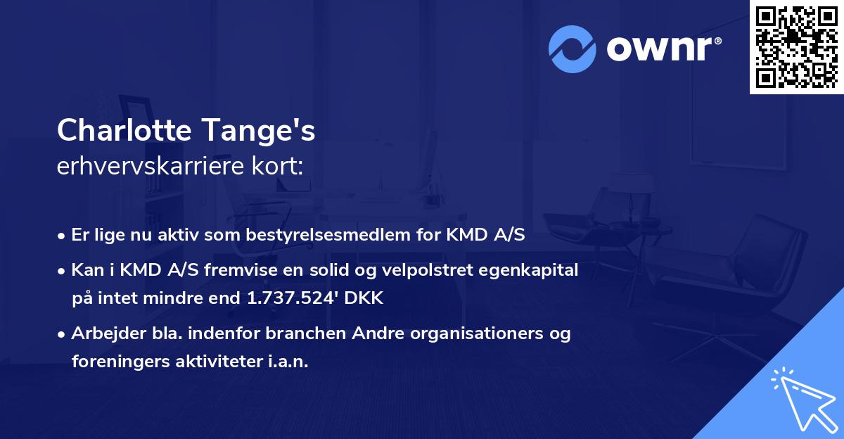 Charlotte Tange's erhvervskarriere kort