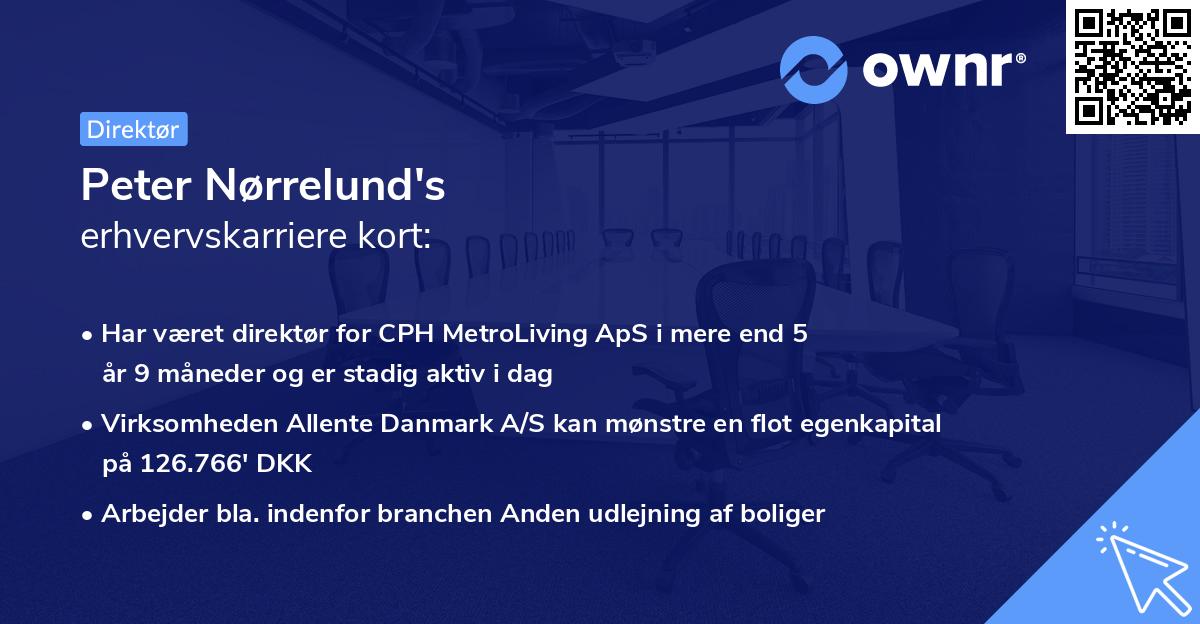 Peter Nørrelund's erhvervskarriere kort