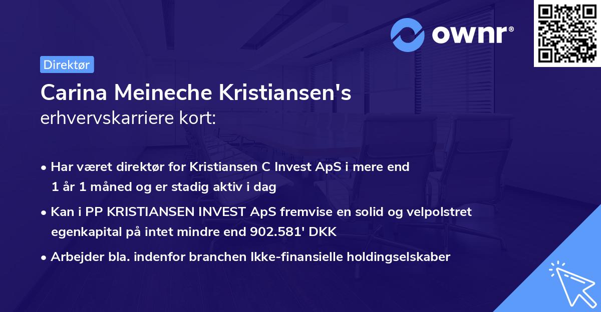Carina Meineche Kristiansen's erhvervskarriere kort