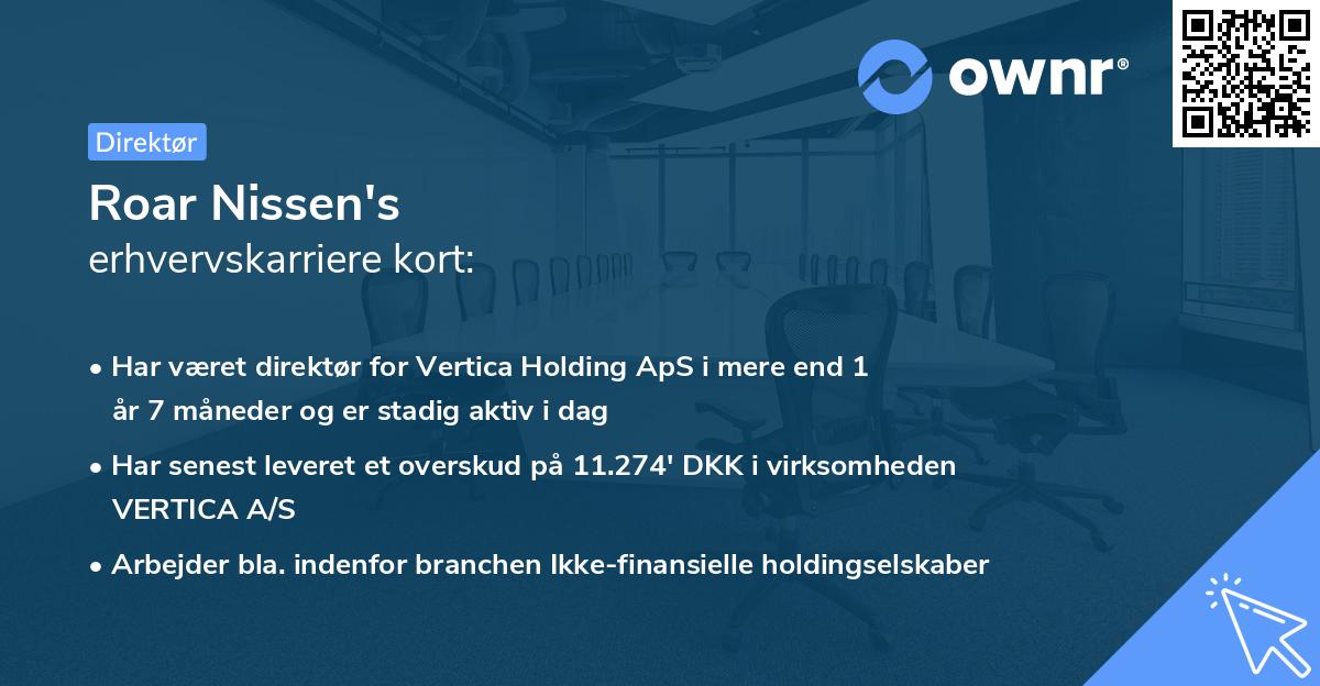 Roar Nissen's erhvervskarriere kort