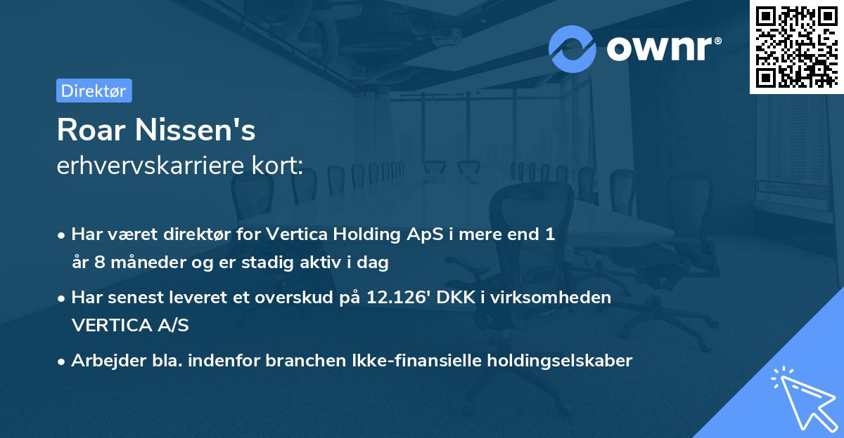 Roar Nissen's erhvervskarriere kort