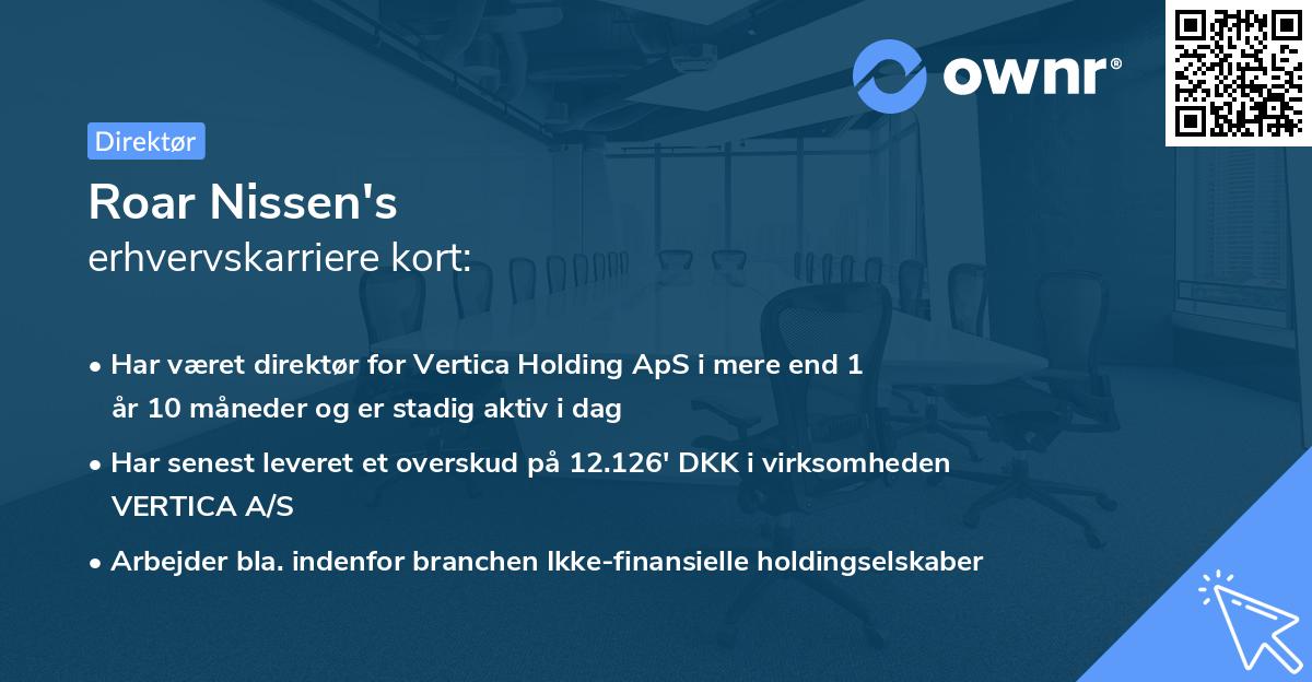 Roar Nissen's erhvervskarriere kort