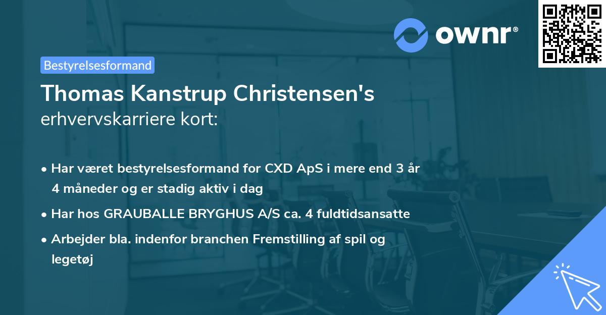 Thomas Kanstrup Christensen's erhvervskarriere kort