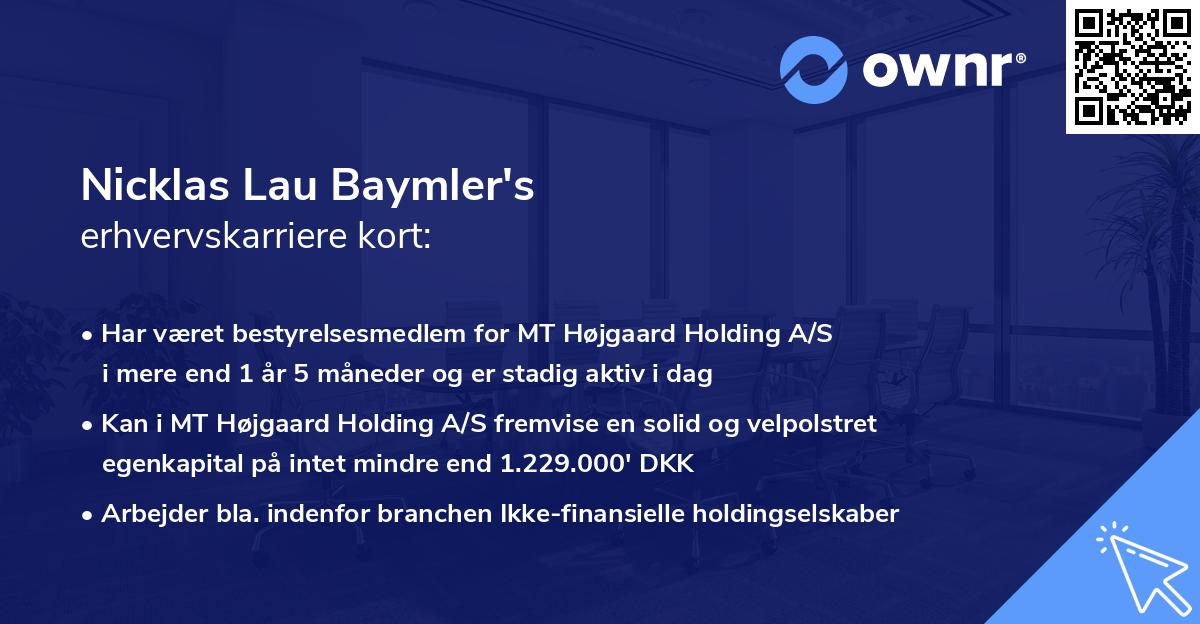 Nicklas Lau Baymler's erhvervskarriere kort