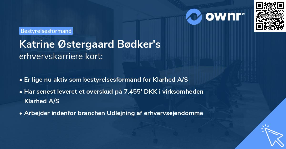 Katrine Østergaard Bødker's erhvervskarriere kort