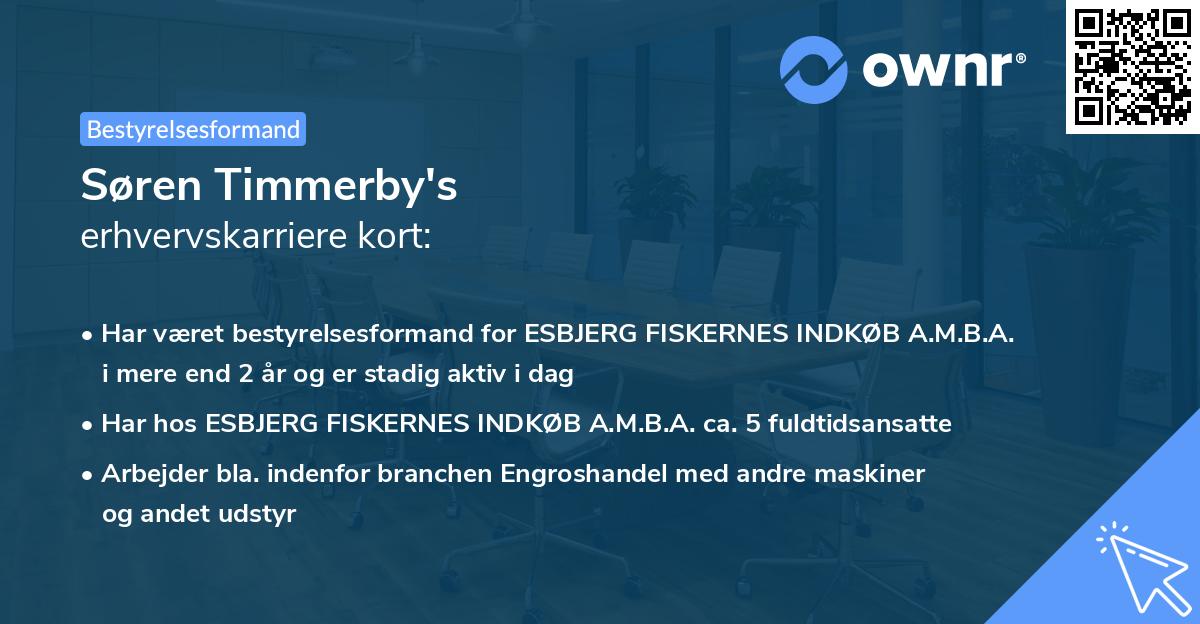 Søren Timmerby's erhvervskarriere kort