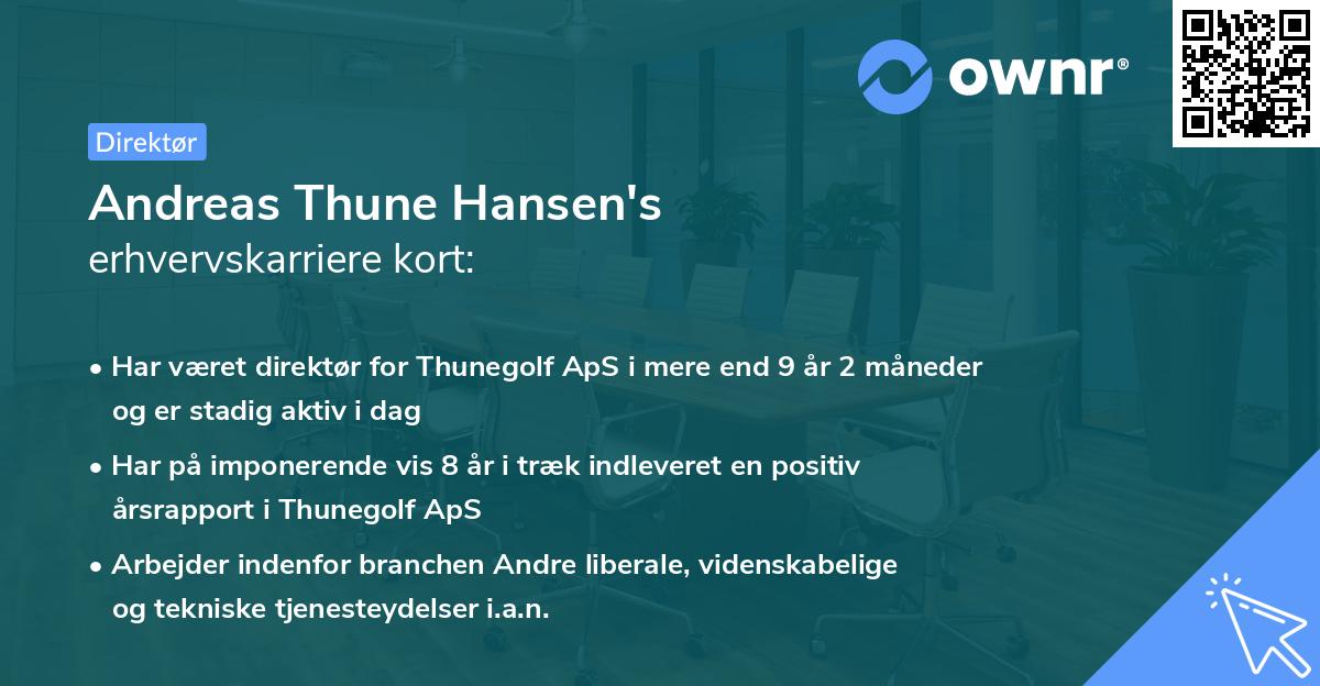 Andreas Thune Hansen's erhvervskarriere kort