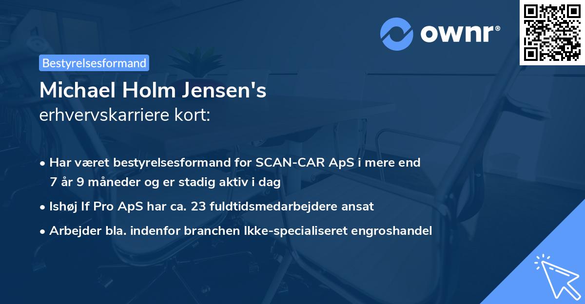 Michael Holm Jensen's erhvervskarriere kort