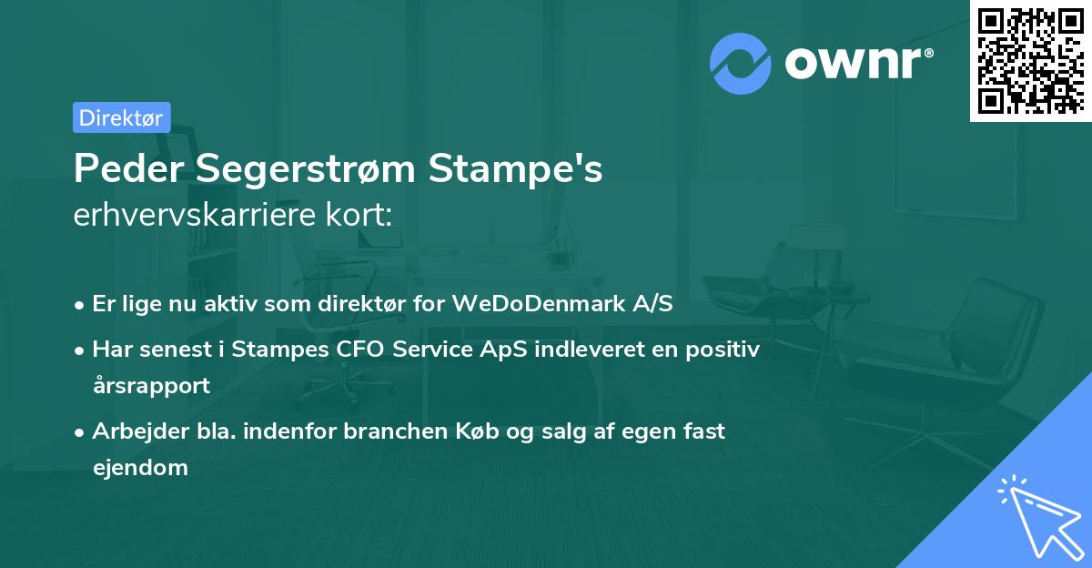 Peder Segerstrøm Stampe's erhvervskarriere kort